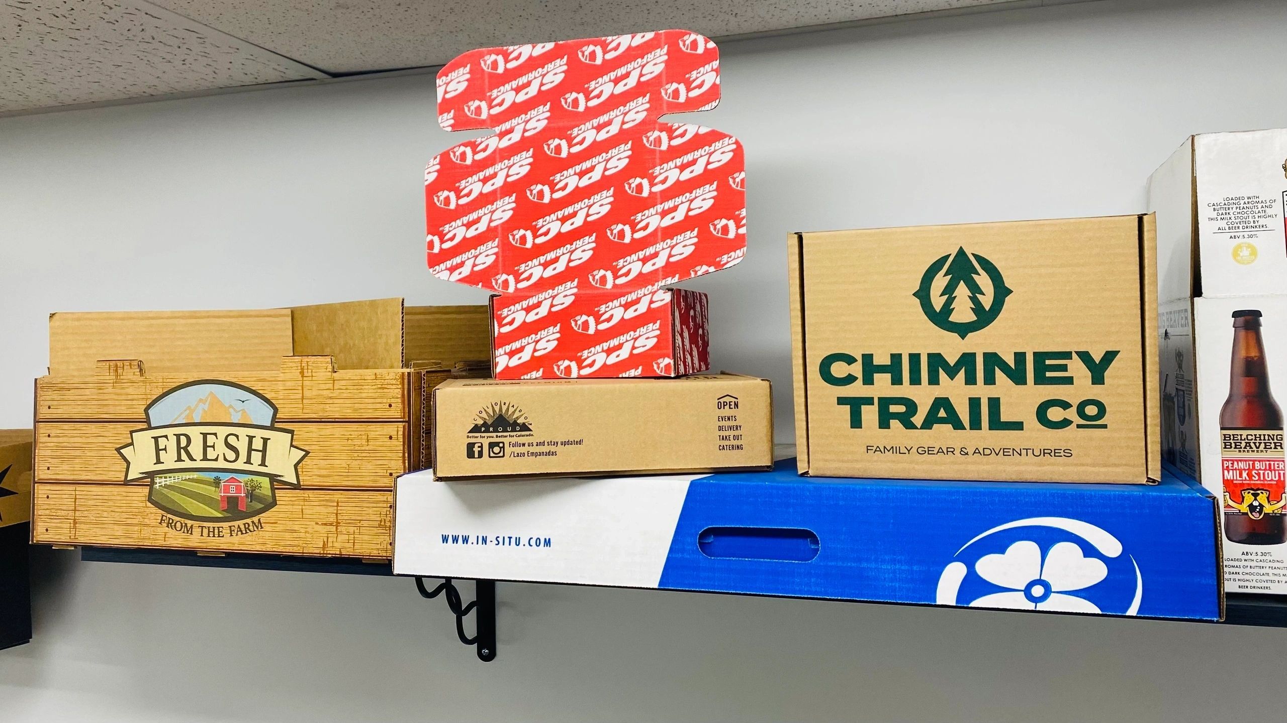 Branded box shelf display